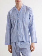 TEKLA - Camp-Collar Striped Organic Cotton Pyjama Shirt - Blue