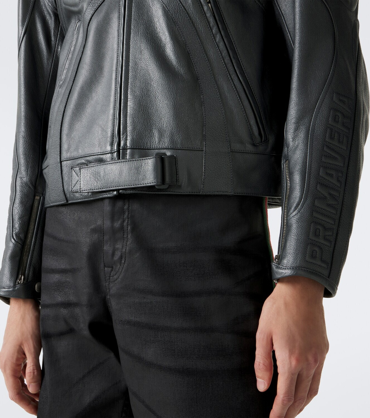 Gucci GG leather biker jacket