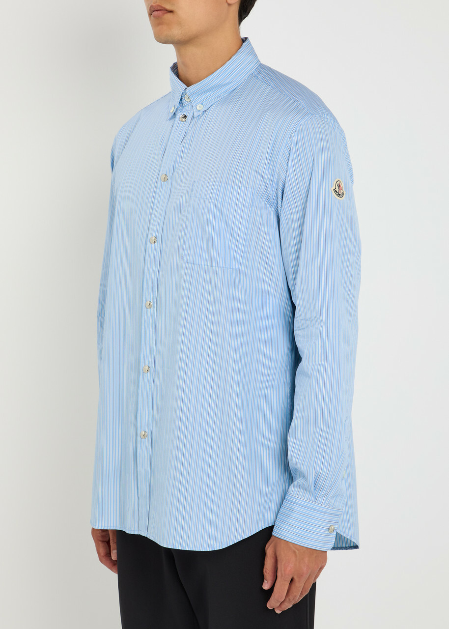 Moncler Cotton Shirt Light Blue