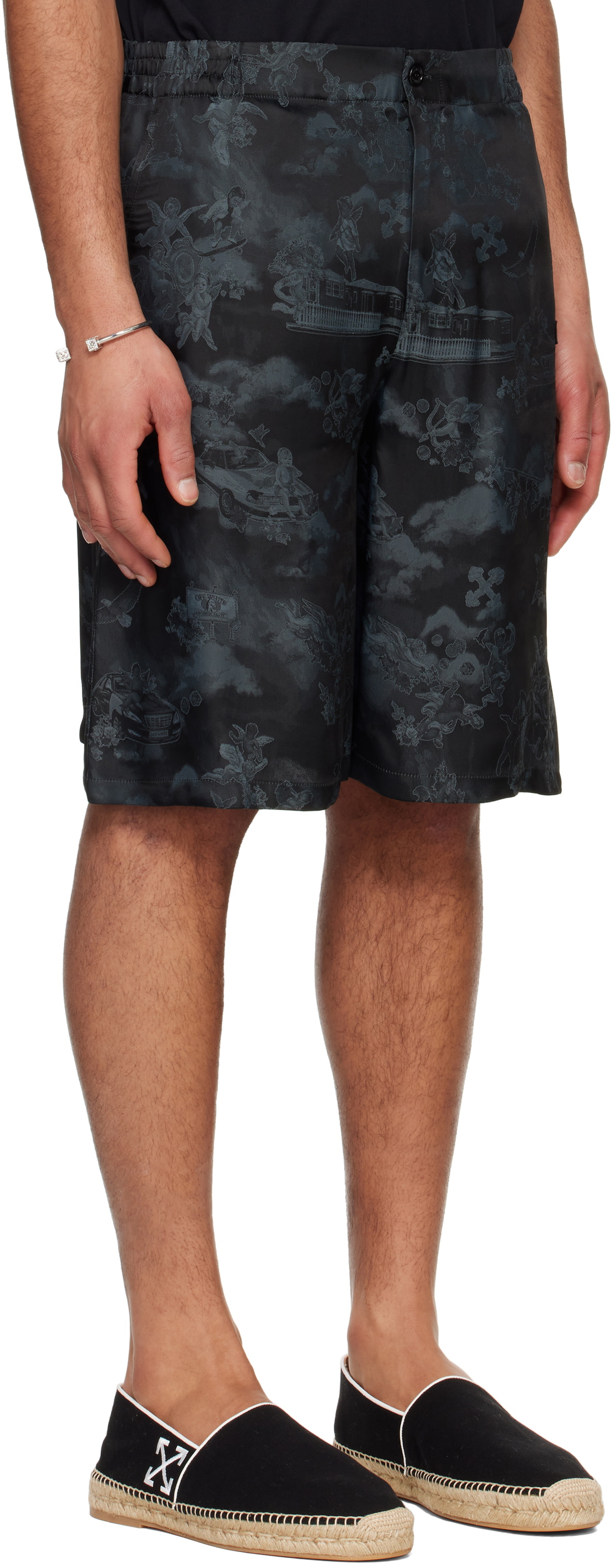 Off-White Black Jacquard Fresco Bowling Shorts