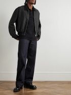 McQueen - Cropped Printed Twill Harrington Jacket - Black