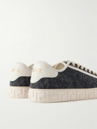 Versace - Greca Baroque Panelled Jacquard Sneakers - Gray