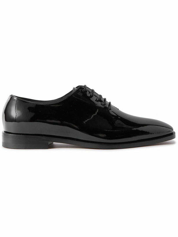 Photo: Manolo Blahnik - Whole-Cut Patent-Leather Oxford Shoes - Black