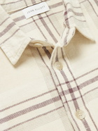 John Elliott - Hemi Frayed Checked Cotton-Flannel Shirt - Neutrals