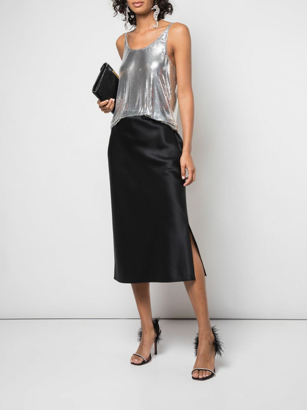 Rabanne Silver-Tone Mesh Tank Top