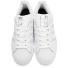 adidas Originals White and Purple Superstar Sneakers