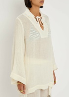Lisa Marie Fernandez Linen-blend Tunic top White