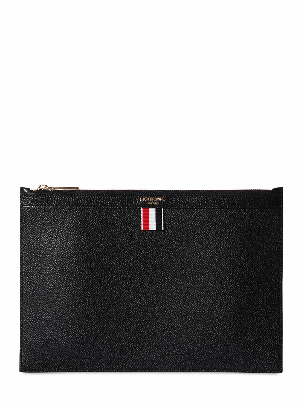 Photo: THOM BROWNE - Medium Pebbled Leather Zip Pouch
