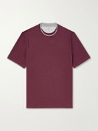 Brunello Cucinelli - Layered Cotton-Jersey T-Shirt - Burgundy