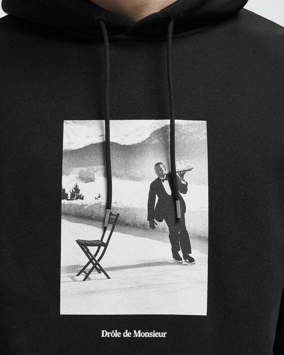 Drôle de Monsieur Le Hoodie Ice Skating Waiter Black Mens Hoody