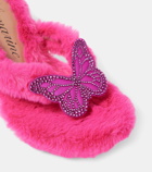 Blumarine Butterfly 75 faux fur sandals