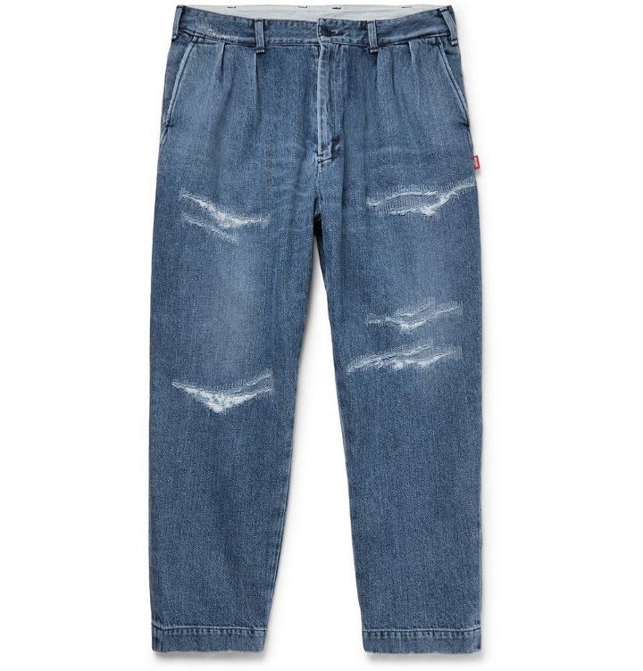Photo: Beams - Cropped Distressed Denim Jeans - Indigo