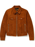 TOM FORD - Suede Blouson Jacket - Orange