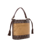 MC2 Saint Barth Straw Bucket Bag With Brown Monogram Details