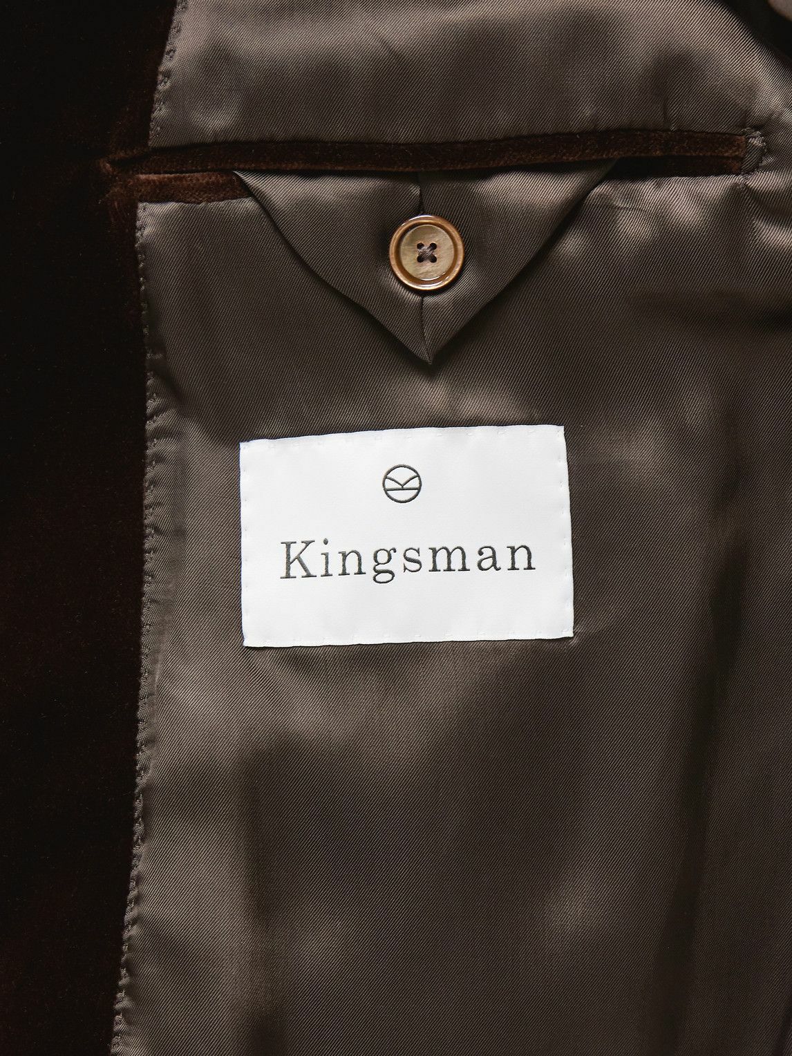 Kingsman - Double-Breasted Cotton-Velvet Tuxedo Jacket - Brown