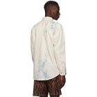 Palm Angels Off-White Denim Tie-Dye Shirt