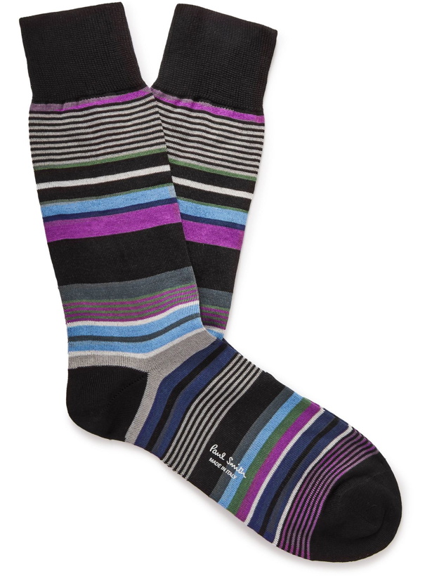 Photo: Paul Smith - Toby Striped Cotton-Blend Socks