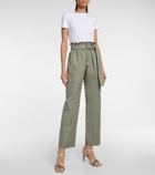 Brunello Cucinelli - High-rise cotton and ramie pants