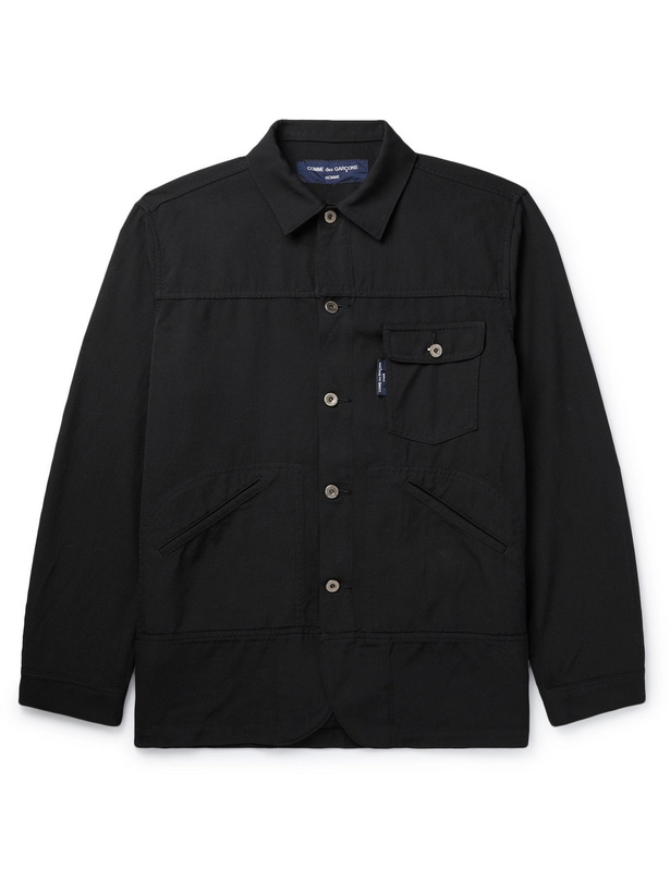 Photo: COMME DES GARÇONS HOMME - Garment-Dyed Wool-Gabardine Jacket - Black