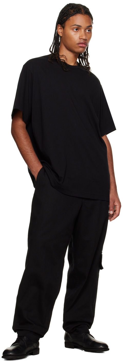 Y's For Men Black Printed T-Shirt