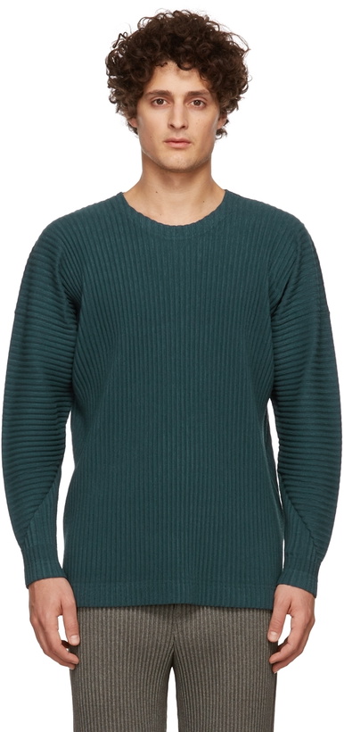 Photo: Homme Plissé Issey Miyake Blue Surface Long Sleeve T-Shirt