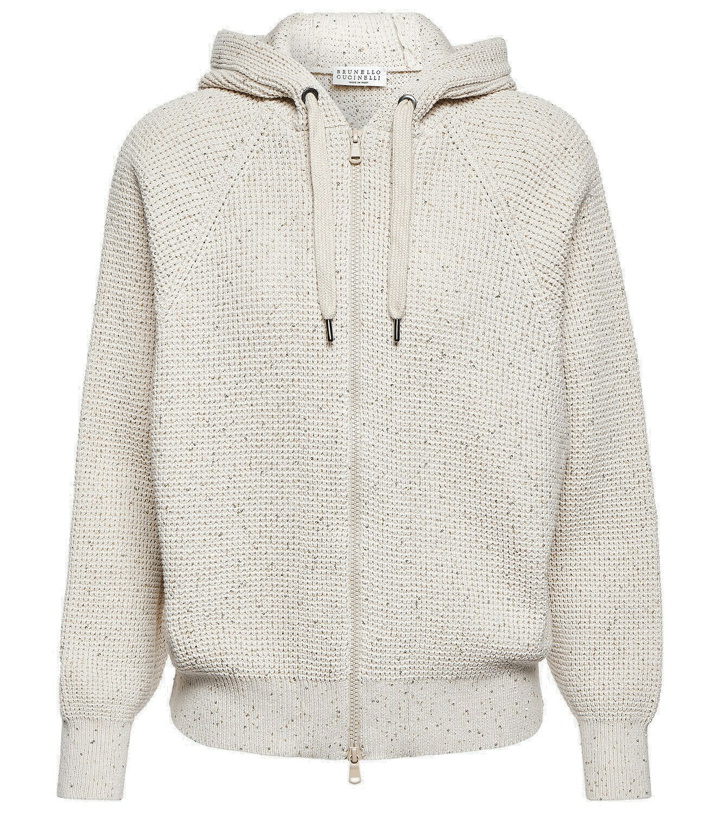 Photo: Brunello Cucinelli - Sequin-embellished cotton-blend hoodie