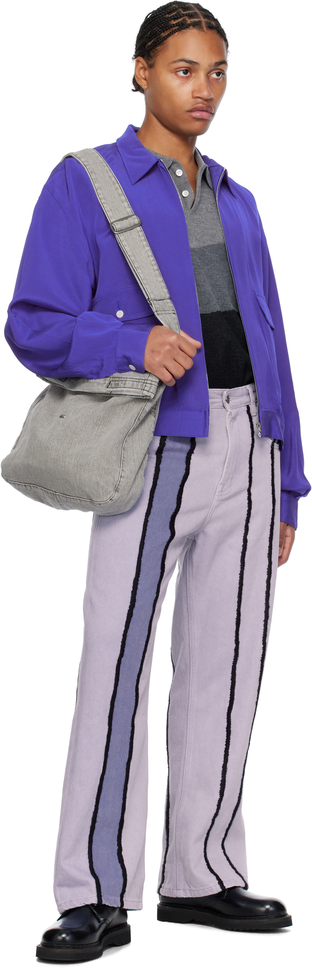 Glass Cypress Purple Paneled Flare Jeans