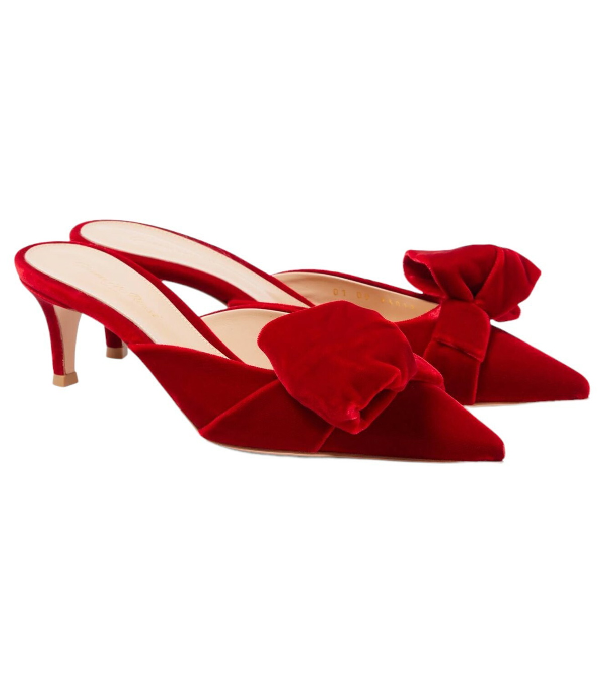 Gianvito Rossi 55 bow-detail velvet mules Gianvito Rossi