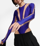 Mugler - Alien mesh-trimmed bodysuit