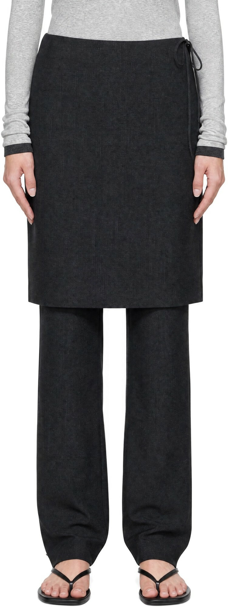 St. Agni Gray Wool Skirt Trousers