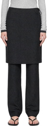 St. Agni Gray Wool Skirt Trousers
