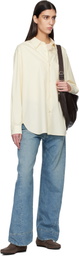 ssstein Yellow Suvin Cotton Oversized Regular Collar Shirt