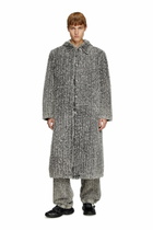 Diesel Hooded coat in bouclé denim - Denim Jackets - Unisex - Black