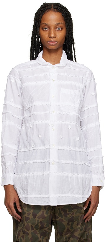 Photo: Engineered Garments White Embroidered Shirt