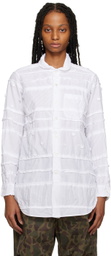 Engineered Garments White Embroidered Shirt