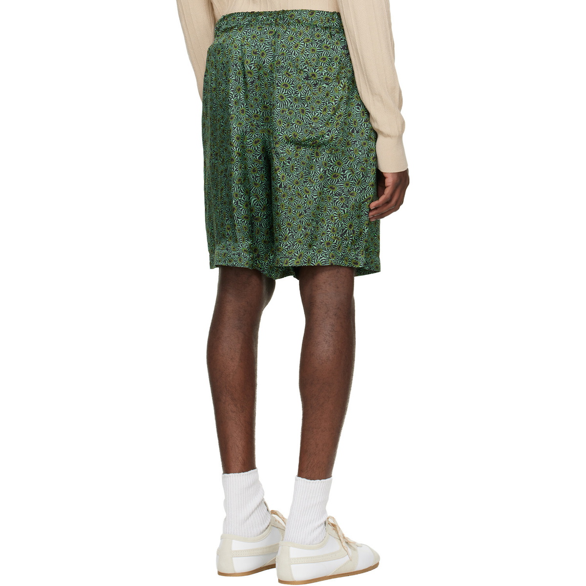 Dries Van Noten Green Viscose Shorts