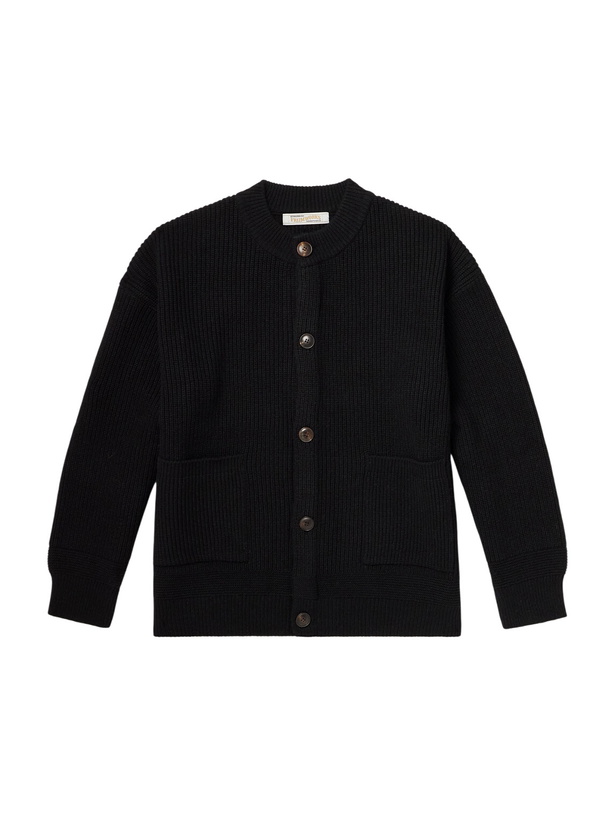 Photo: FrizmWORKS - Ribbed Wool-Blend Cardigan - Black