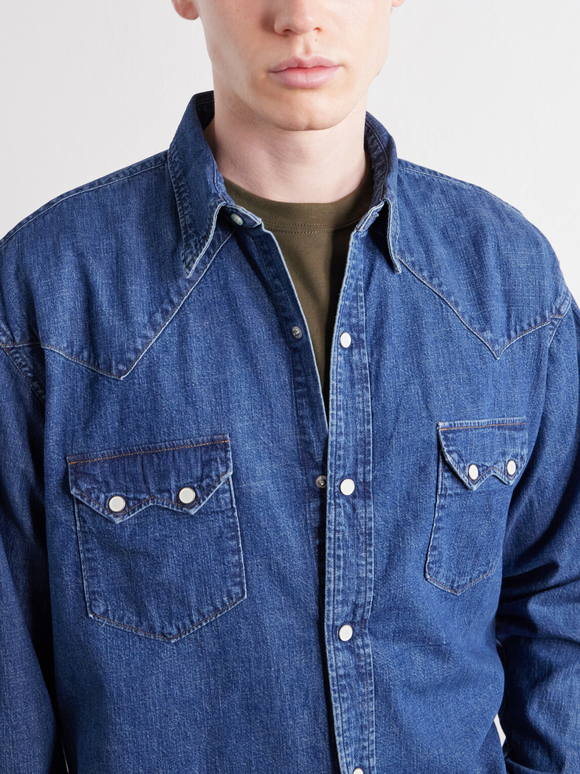 OrSlow - Western Denim Shirt - Blue