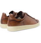 TOM FORD - Warwick Burnished-Leather Sneakers - Brown