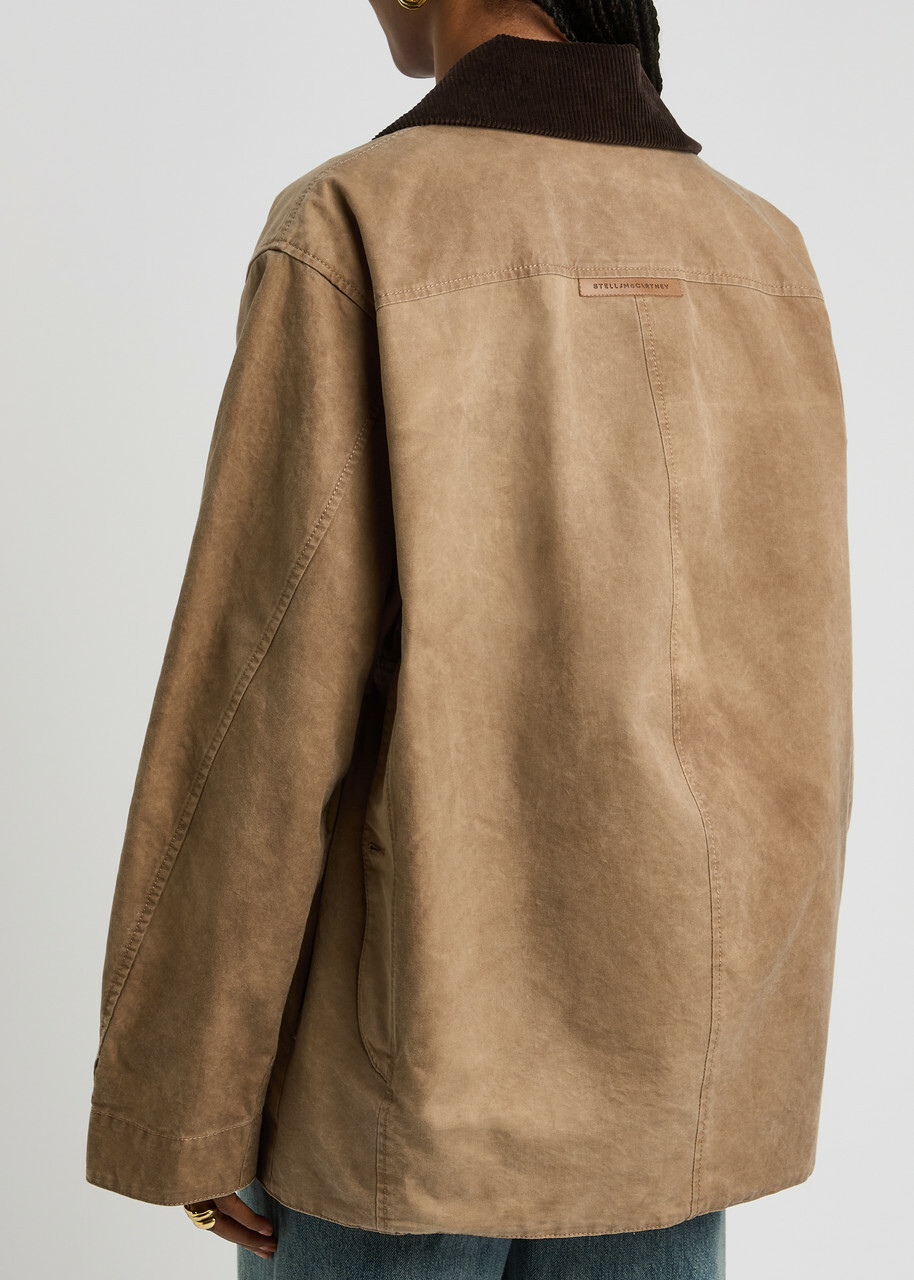 Stella Mccartney Faded Cotton Harrington Jacket Brown Camel