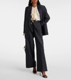 Etro High-rise wool and cotton wide-leg pants