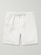 Frescobol Carioca - Felipe Straight-Leg Linen and Cotton-Blend Drawstring Shorts - White