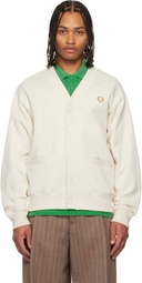 AAPE by A Bathing Ape Beige 'AAPENOW' Heart Moonface Cardigan