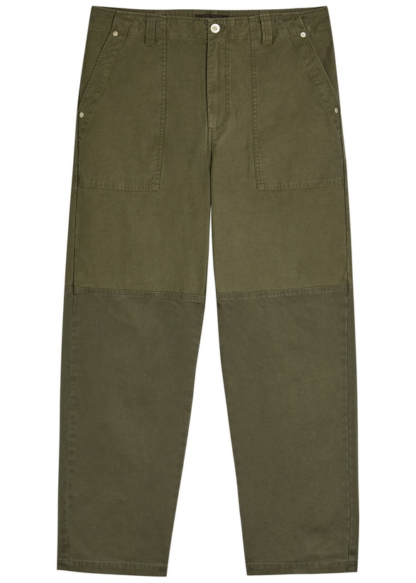 Photo: Wales Bonner Brixton Panelled Tapered-leg Trousers Olive