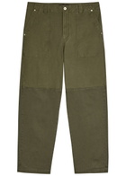 Wales Bonner Brixton Panelled Tapered-leg Trousers Olive