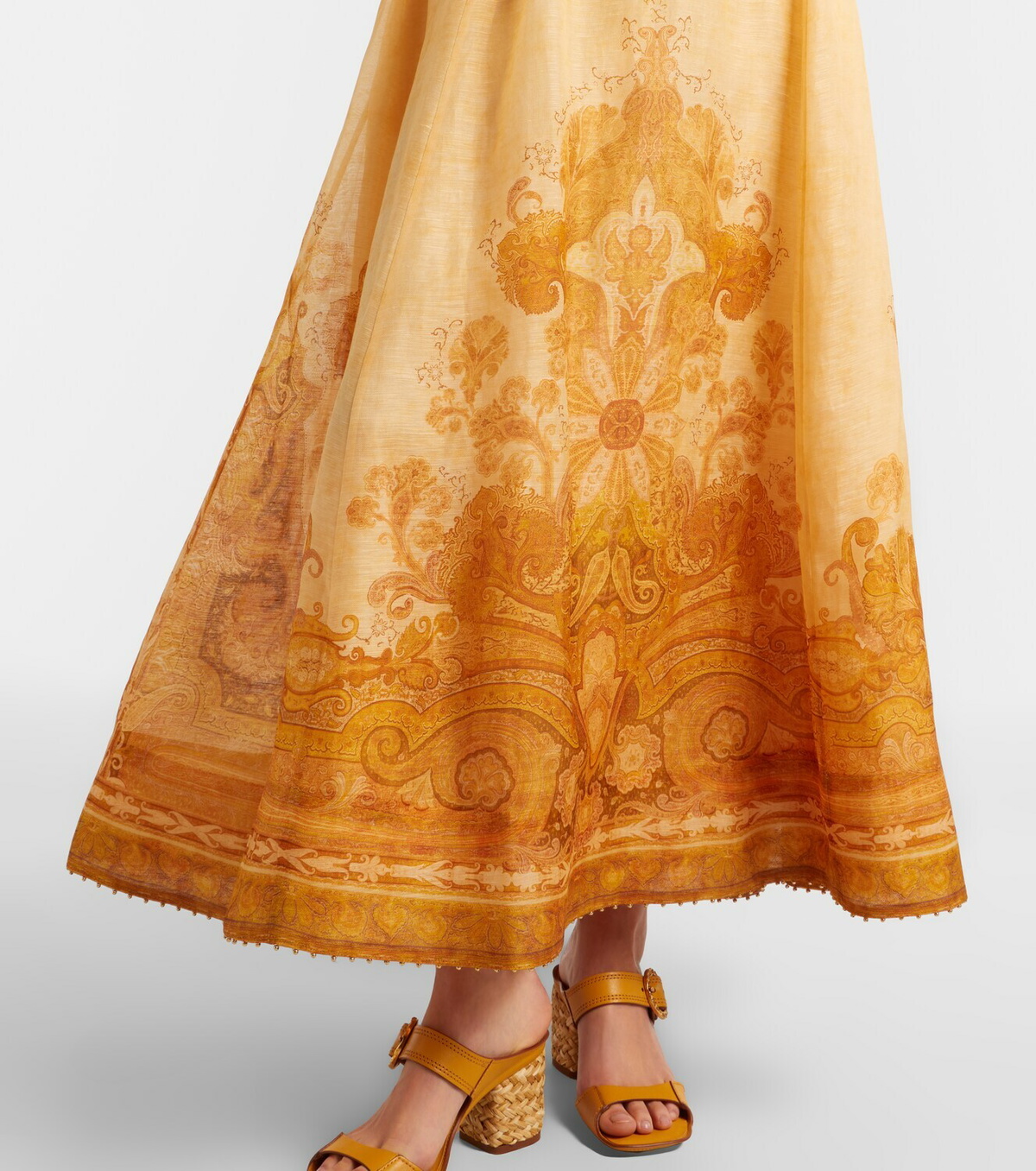 Zimmermann Como printed linen and silk maxi skirt