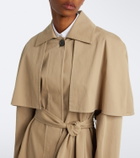 The Row Ayana caped cotton twill trench coat