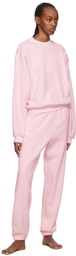 SKIMS Pink Cotton Fleece Classic Crewneck Sweatshirt