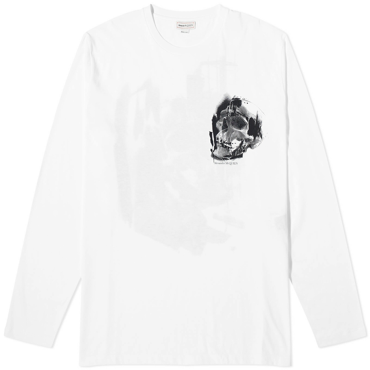 Alexander McQueen Men's Long Sleeve College Skull T-Shirt in White ...