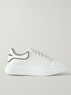 McQueen - Exaggerated-Sole Rubber-Trimmed Leather Sneakers - White